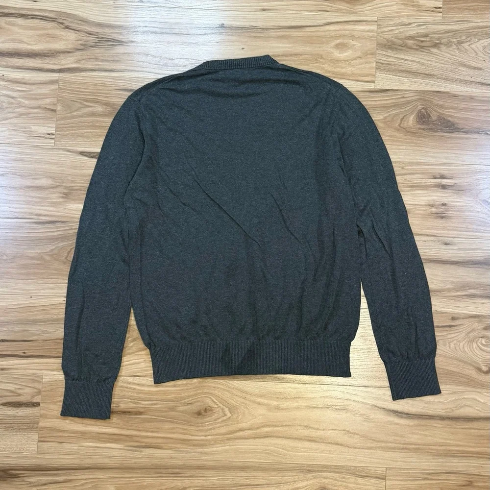 Banana Republic Men’s L Silk Linen V-Neck Sweater Gray